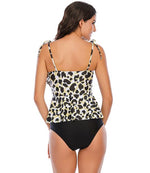 Leopard Print Peplum Tankini Set