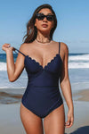 Scalloped Ruched One Piece