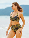 Criss-Cross Halter High Waist Bikini Set