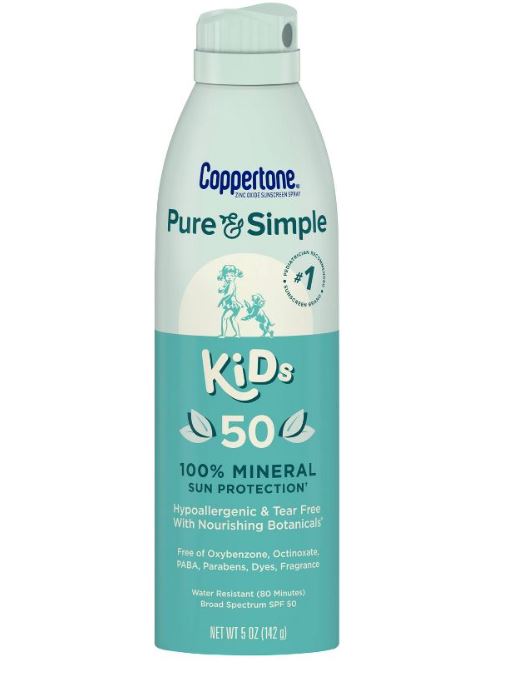 Coppertone Pure & Simple Kids Sunscreen Spray SPF 50 142g