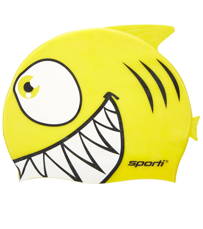 Cartoon Shark Silicone Swim Cap Jr.
