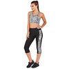 Deana Black Capri Pant with Leopard Print Panels