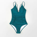 Teal V-Neck Monokini