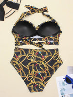 Criss-Cross Halter High Waist Bikini Set
