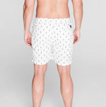 The Beach Company Online- fancy swimming shorts for guys - white ditsy swim shorts - swimwear for boys - mens swimming costume