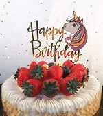 Unicorn Happy Birthday Acrylic Cake Décor/Topper