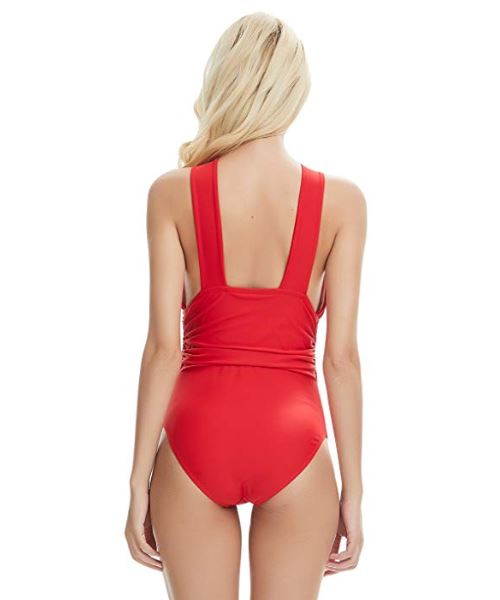 The Beach company online - Red swimsuit - criss cross swimwear -Halter swimwear - sexy back swimwear - red swimwear - ruched swimwear - Sexy Monokini - XL swimsuit 