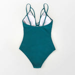 Teal V-Neck Monokini