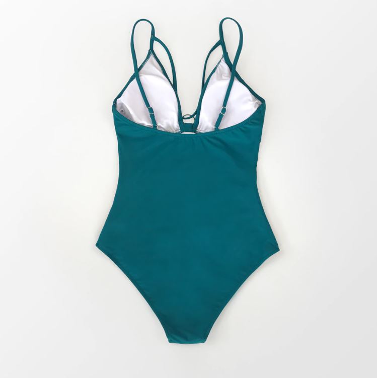 Teal V-Neck Monokini