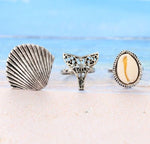 Sea Shell Mermaid Shape Ring 3Pcs/Set