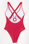 Valentine Red Plunge O-Ring Swimsuit