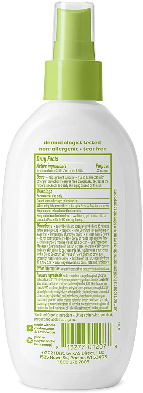 Babyganics Mineral-Based Baby Sunscreen Spray SPF 50 - 177ml