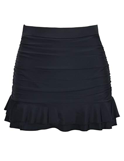 High Waisted Tummy Control Ruched Swim Skirt
