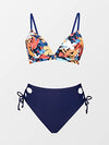 Floral Drawstring Mid Waist Bikini Set