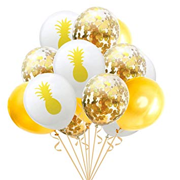 Pineapple Confetti Latex Balloons (Pack of 10)