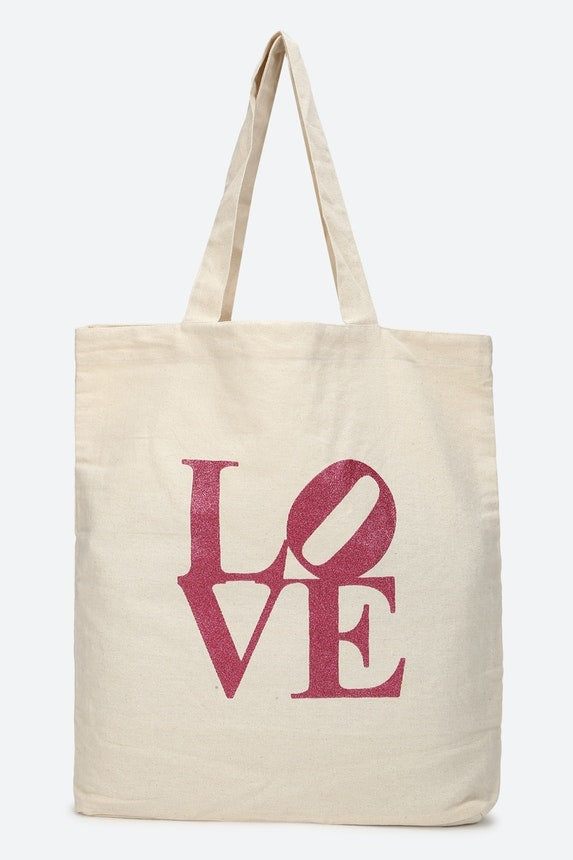 Graphic tote bag women shop beach bags India the beach company love printed bag canvas shoulder bag for women
