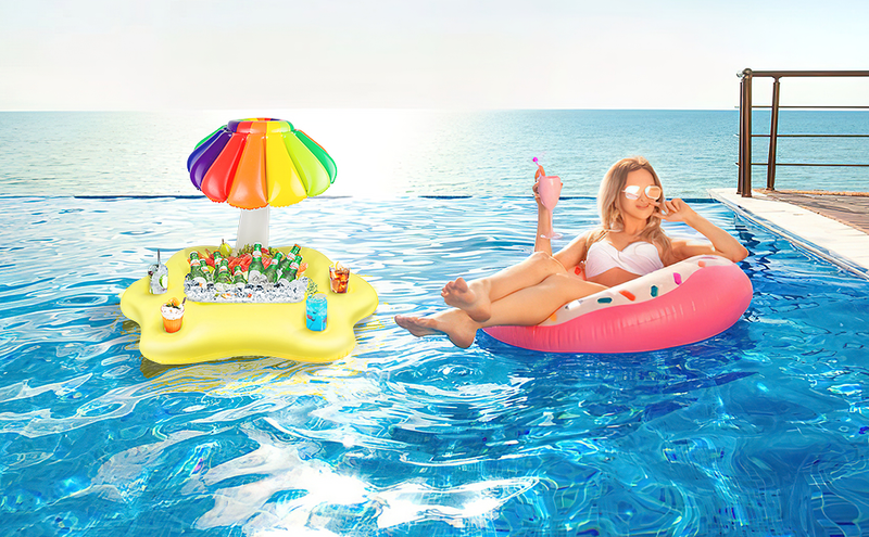 Colorful Umbrella Inflatable Floating Serving Tray