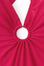 Valentine Red Plunge O-Ring Swimsuit
