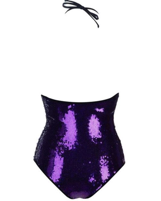 Plunging Mermaid Sequin Swimsuit