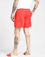 The Beach Company - Buy printed swim shorts online - online swimwear store in India - Red printed swim shorts