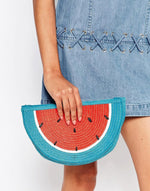 Watermelon Straw Clutch Bag