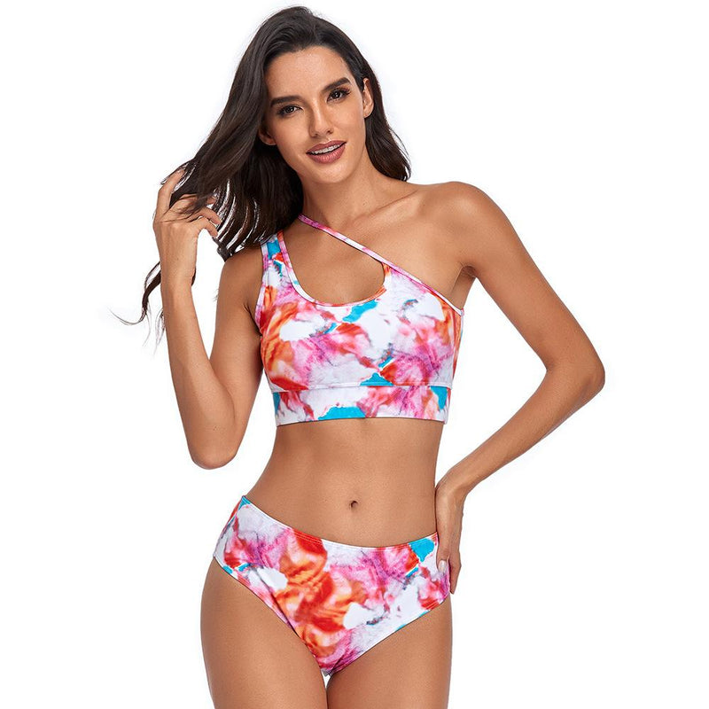 Tie Dye Mid Waist Bikini Set