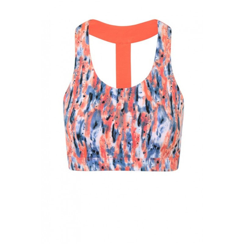 Vikki Coral Splash Print Crop with T-Back