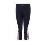 Marcy Navy & Coral Splash Print Panel Capri