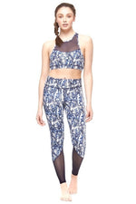 Navy Marble Print Bralette & Legging Set