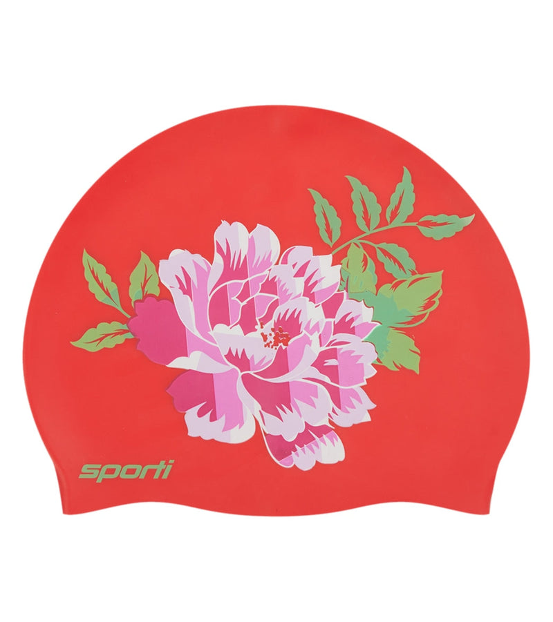 Chinoiserie Floral Silicone Swim Cap