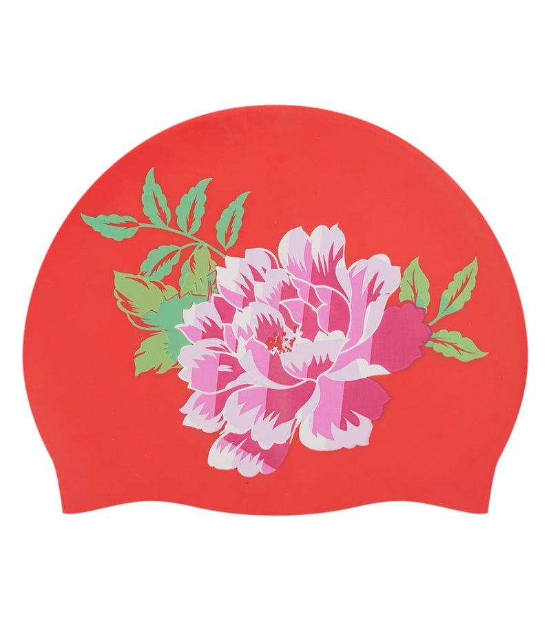 Chinoiserie Floral Silicone Swim Cap