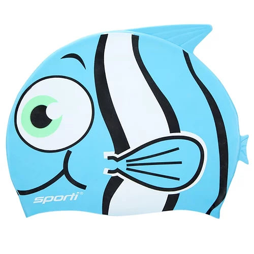Cartoon Clown Fish Silicone Swim Cap Jr.