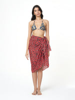 Red Leopard Print Sarong