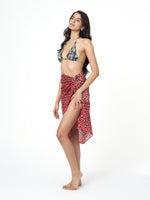 Red Leopard Print Sarong