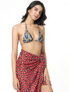 Red Leopard Print Sarong