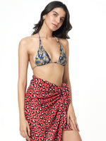 Red Leopard Print Sarong