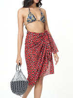 Red Leopard Print Sarong