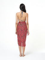 Red Leopard Print Sarong