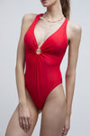 Valentine Red Plunge O-Ring Swimsuit