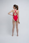 Valentine Red Plunge O-Ring Swimsuit