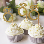 Gold Glitter Diamond Ring Toppers