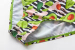 Avocado Print Ruffle Bikini Set