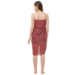 Red Leopard Print Sarong