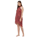 Red Leopard Print Sarong