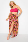 Floral Side Split Beach Plus Size Skirt