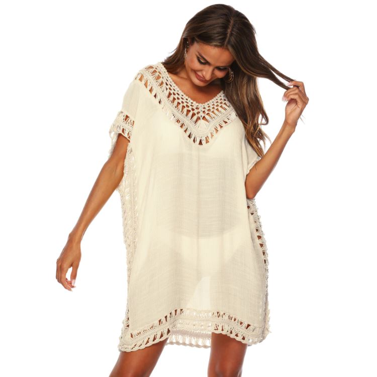 Knitted Crochet Detail Kaftan