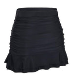 High Waisted Tummy Control Ruched Swim Skirt