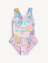 The Beach Company India - Shop for girls swimwear online - Palm Print Peplum Swimsuit for young girls - fancy girls swimming costume - kids swimwear