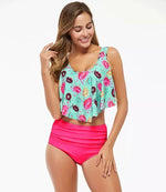 Flounce Ruffle Plus Size Bikini Set