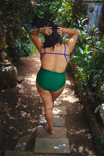 Jane - Jade Swimsuit With Royal Blue